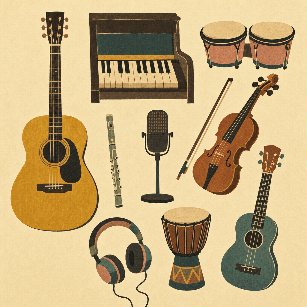 Illustrated chart of the instruments and tools you'll meet